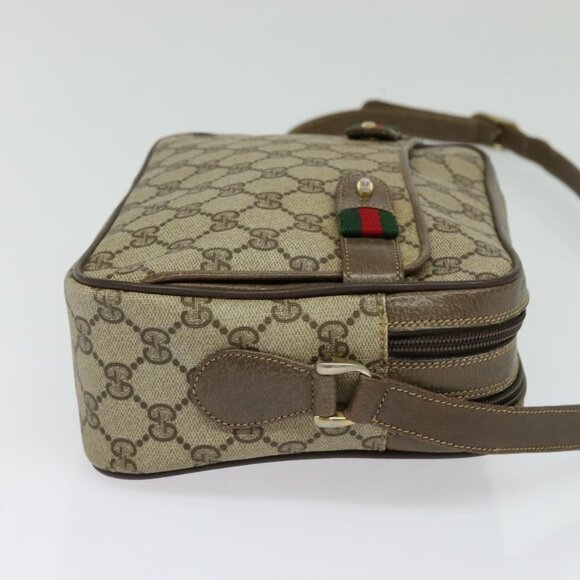 GUCCI GG Supreme Web Sherry Line Shoulder Bag PVC Beige 904 02 049 Auth yk18789 - Picture 5 of 16